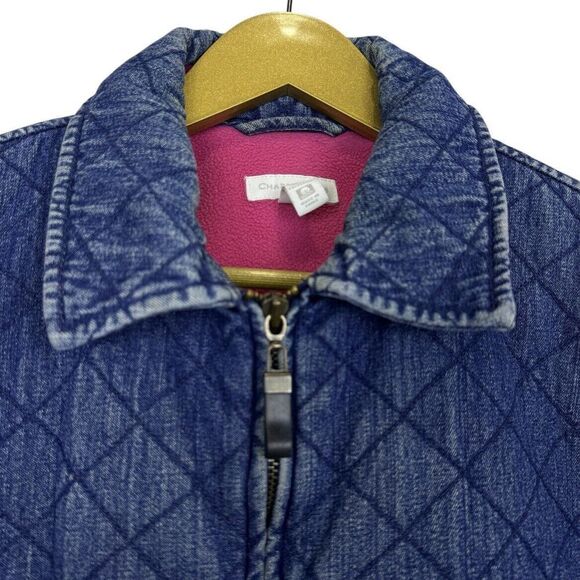 Vintage Charter Club Barn Chore Denim Jacket Medium Blue Quilted Fleece Country - Picture 5 of 9
